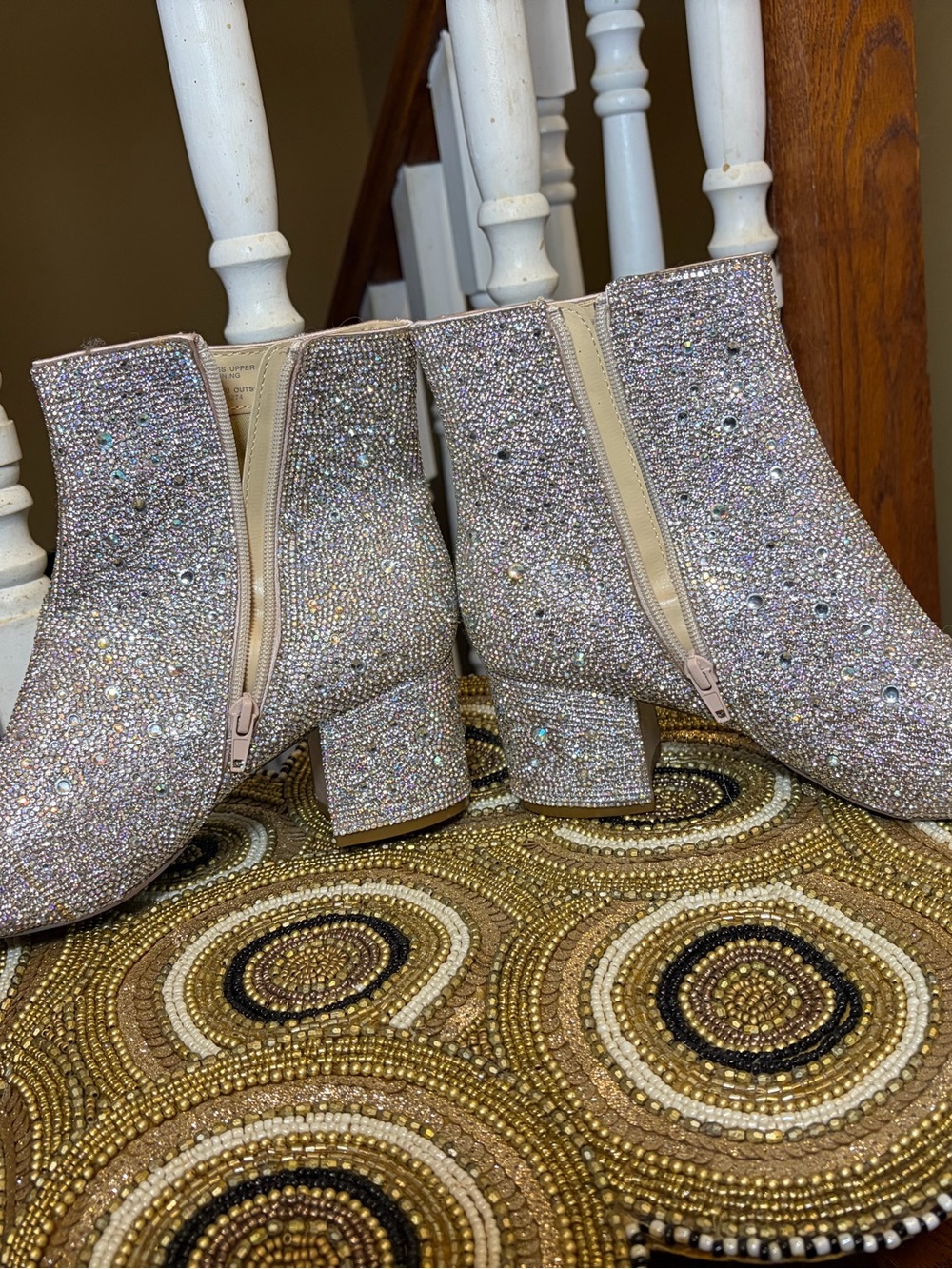 Betsey Johnson Crystal Embellished Ankle Boots - Size 8 - Picture 9 of 9